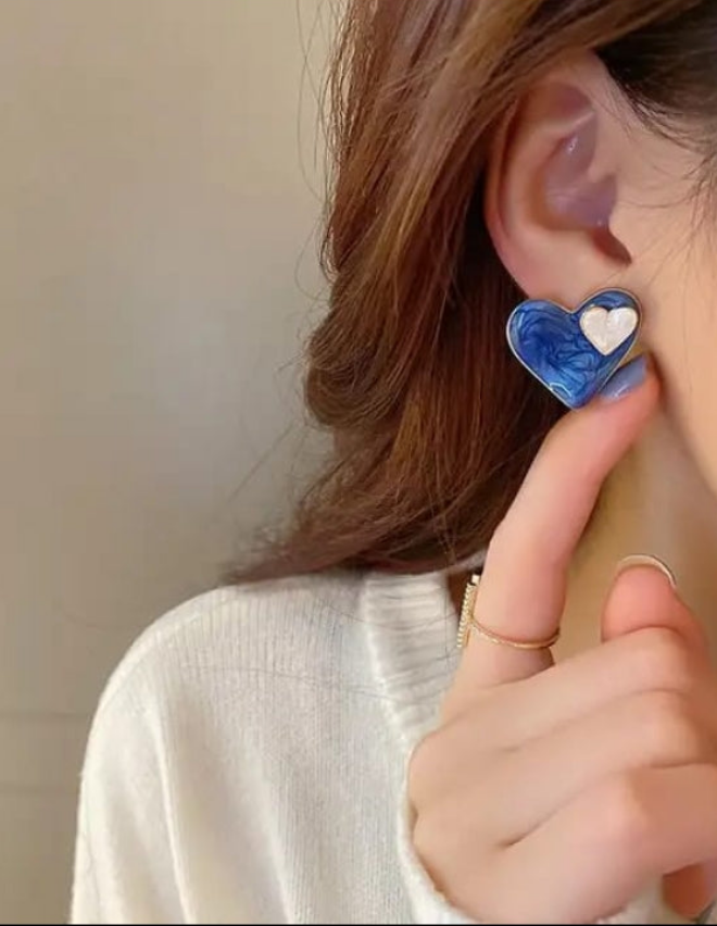 Blue Hearts Studs