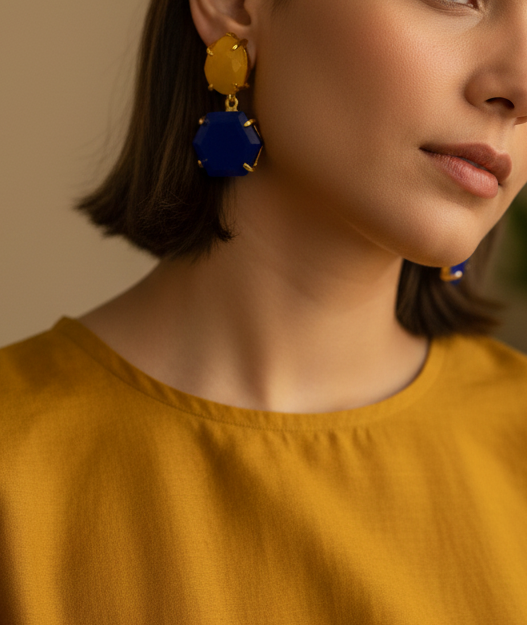 Polished stone earrings