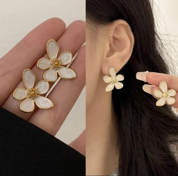 White Enamelled Studs