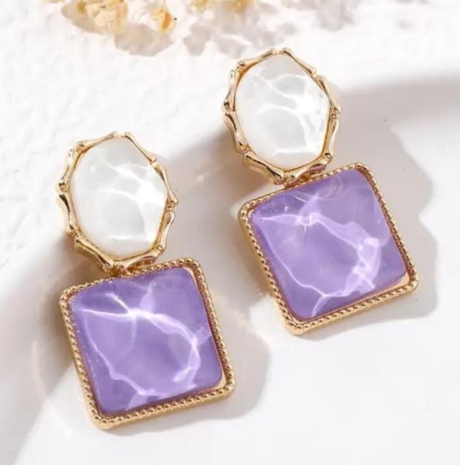 Purple Square Studs π