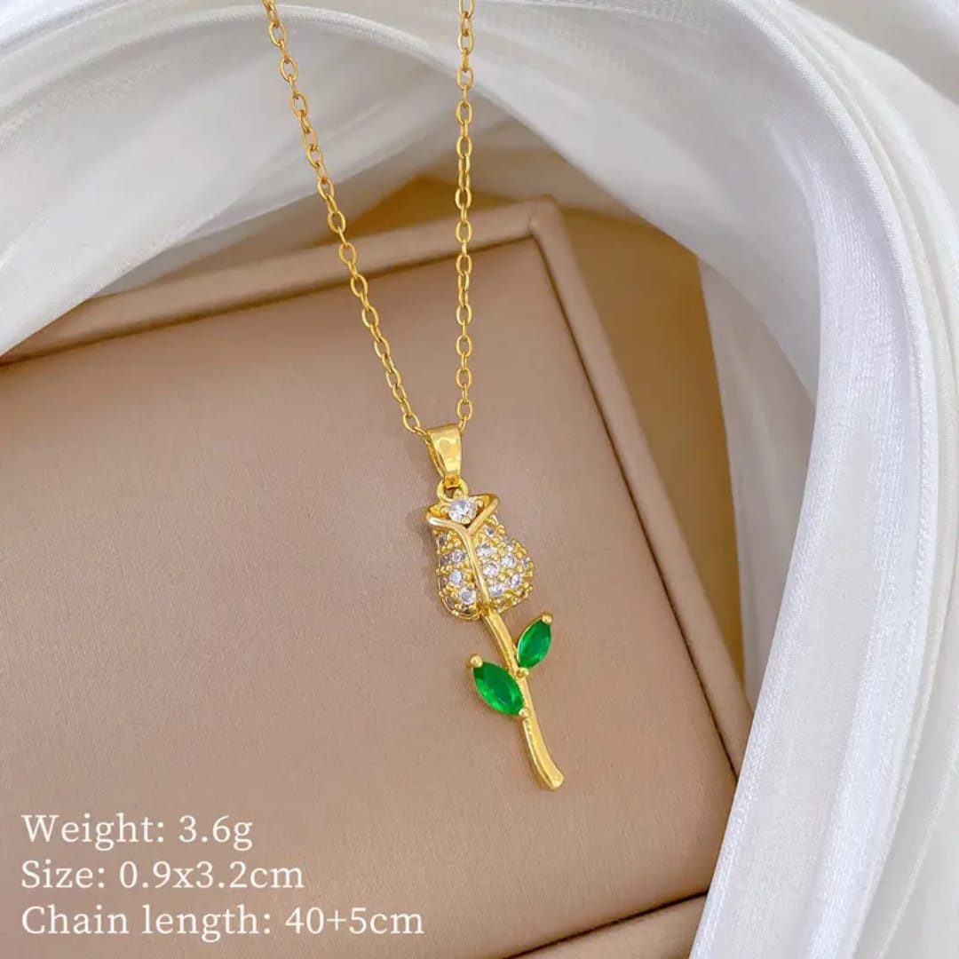 Glass Stone Tulip Pendant