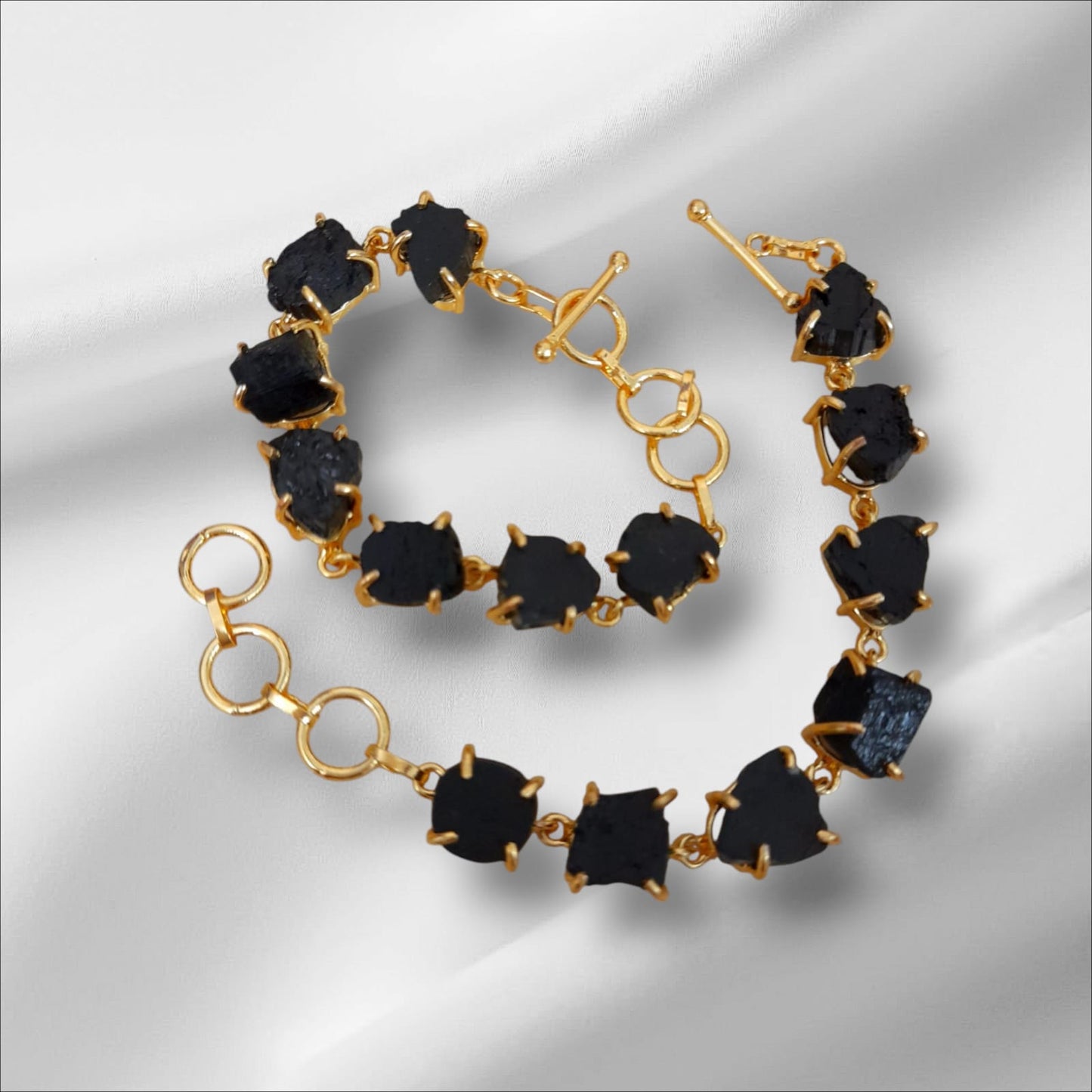 Rough black stone bracelet