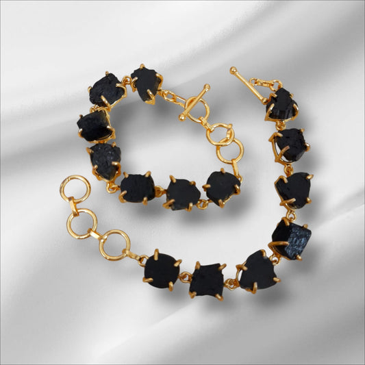 Rough black stone bracelet