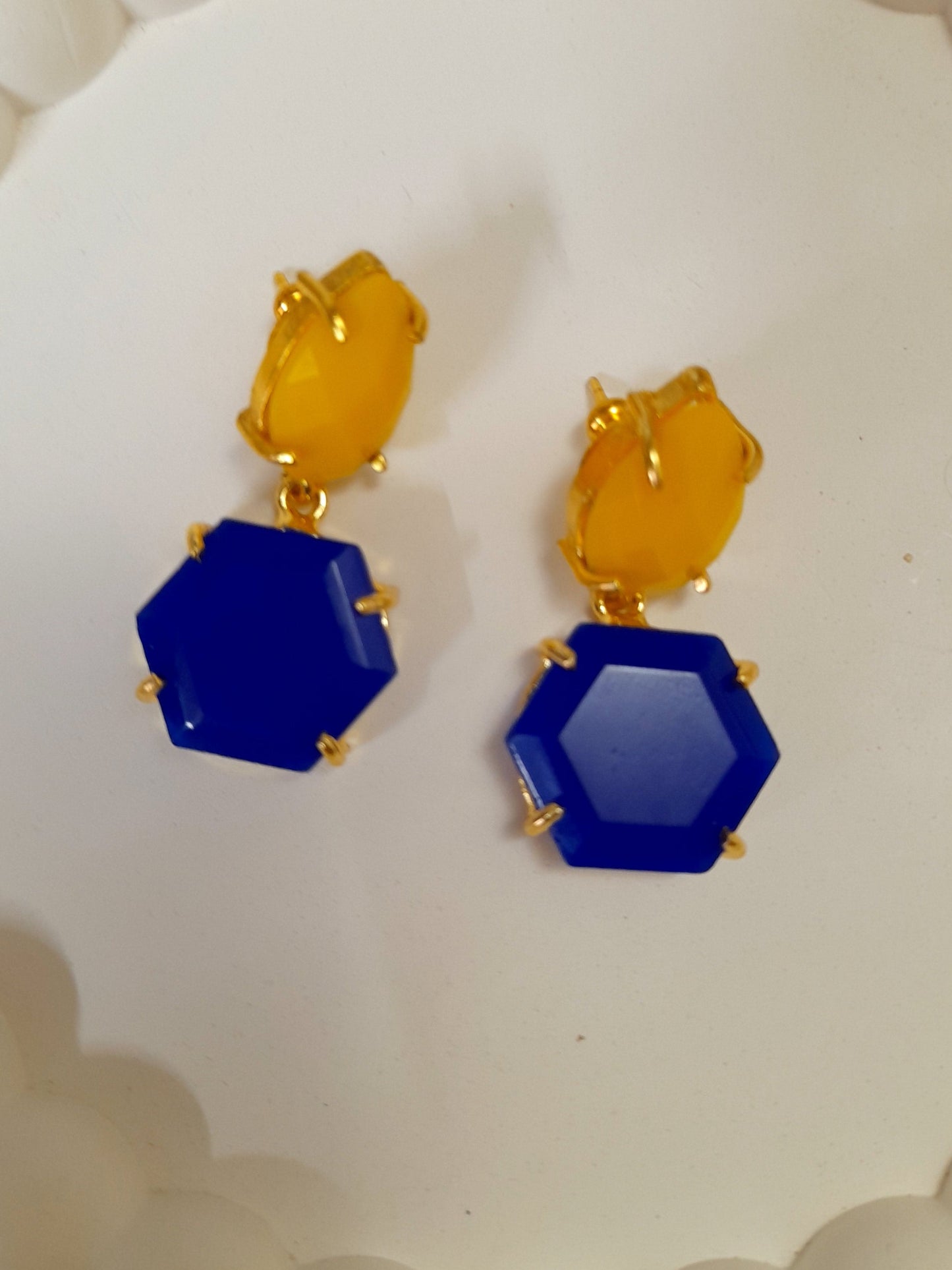 Polished stone earrings