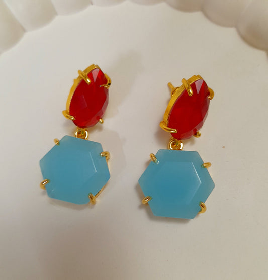 Polished stone earrings