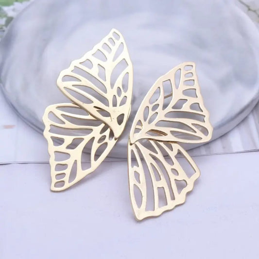 Golden Mesh Butterfly Earrings