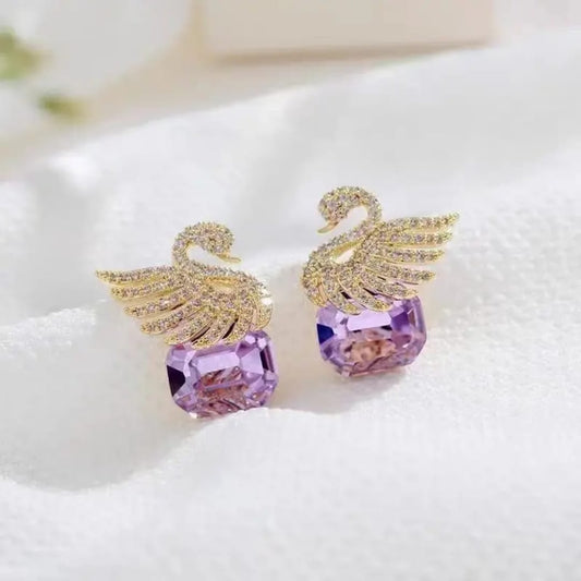 Purple Swan Earrings 💜