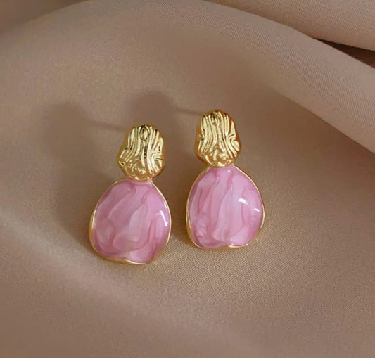 Pink Enamelled Studs