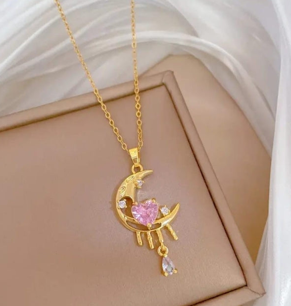 Moon & Hearts Charms Pendant
