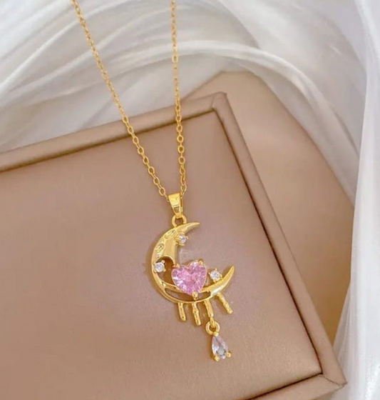 Moon & Hearts Charms Pendant