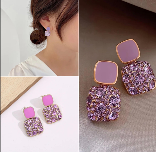 Purple Crystal Mini Studs
