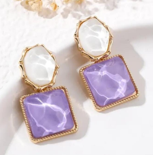 Purple Square Studs 💜