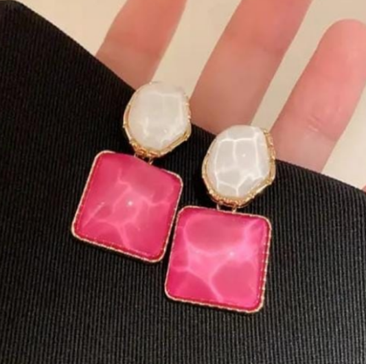 Pink Square Studs💗
