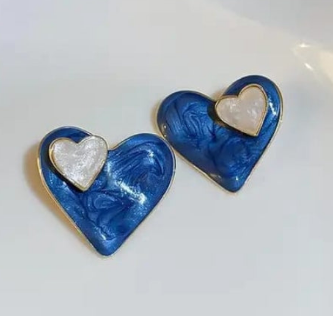 Blue Hearts Studs